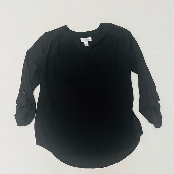Motherhood Maternity Tops - Motherhood Maternity Black 3/4 sleeve sheet top size small
